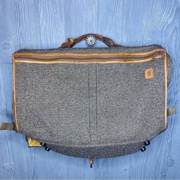 rare Vintage Hartmann Tweed Belting Leather Garment Bag Luggage